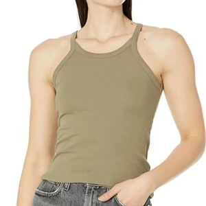 Madewell Brightside Cutaway Tank, Color Olive Size S